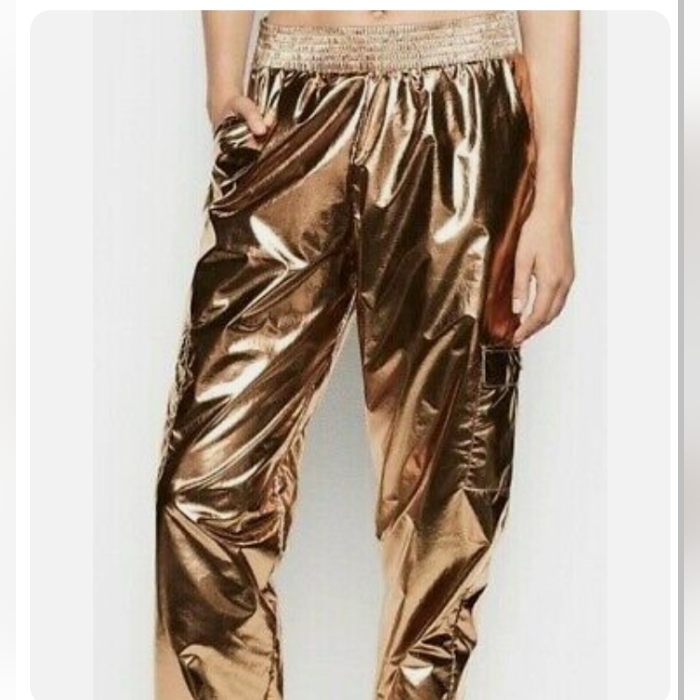 New Victoria's Secret Gold Metallic Pants Joggers